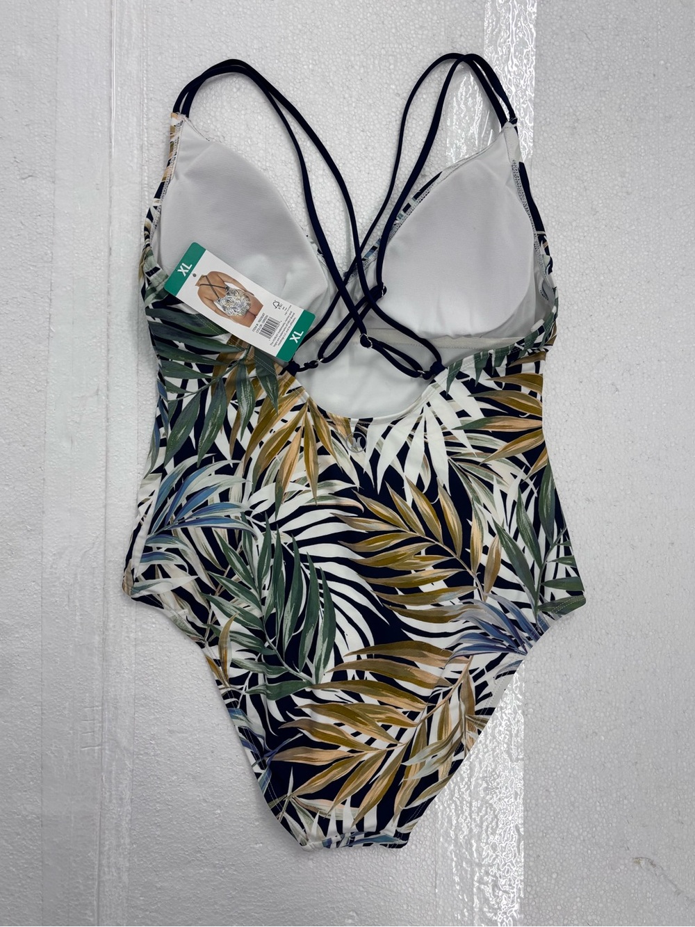HURLEY Women's Tropical Swimsuit Size X-Large One Piece Bathing Suit NWT strappy - Picture 3 of 8